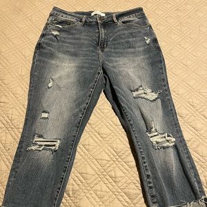 Just blue slim fit jeans.  16w